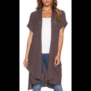 Free people long sweater vest with pockets size xs